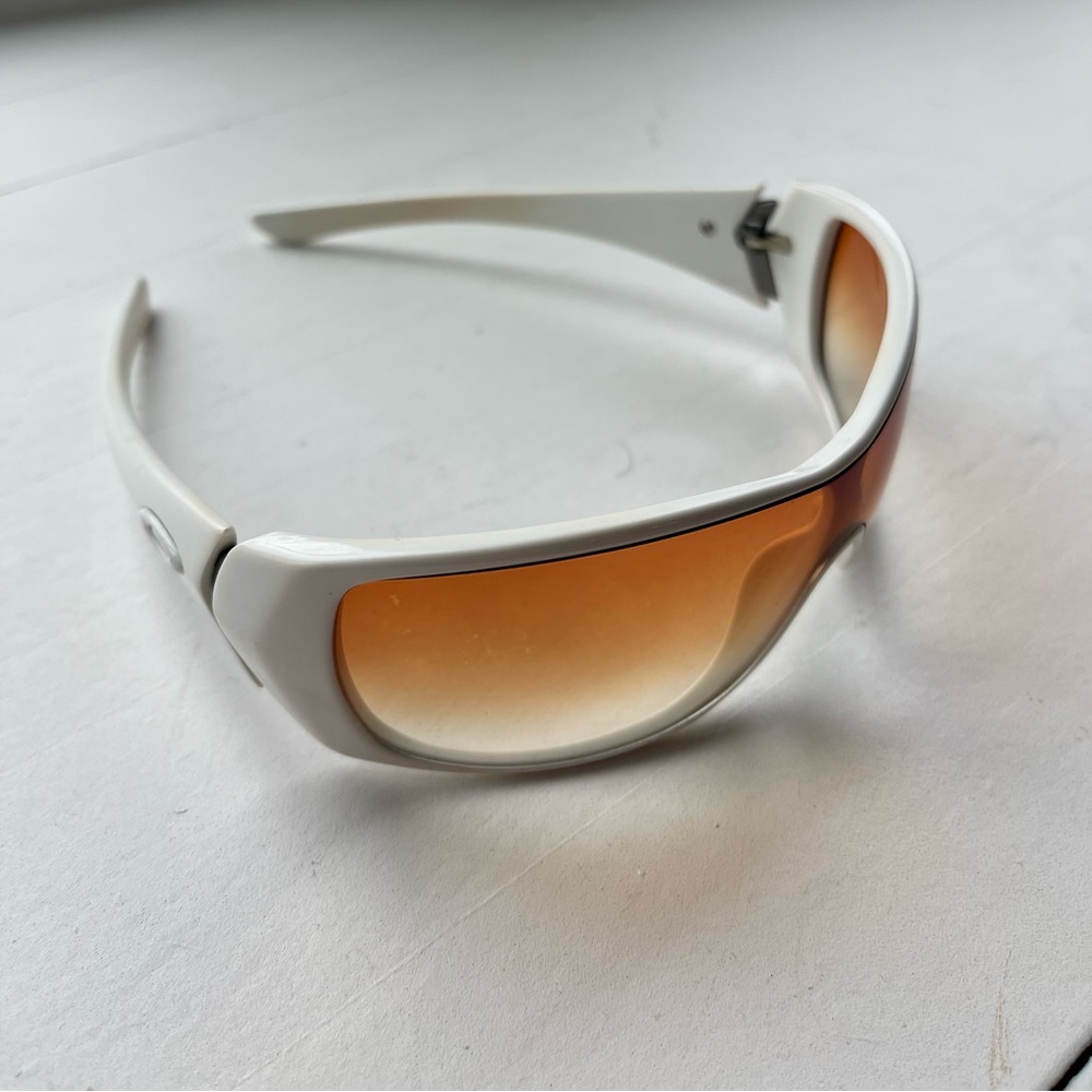 Oakley White Frame Sunglasses with Orange Gradient Lenses
